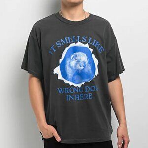 A.LAB Wrong Dog Washed Black T-Shirt
